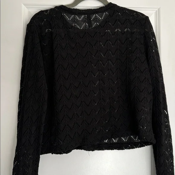 Black crochet Cardigan with Silver Buttons - Picture 3 of 3